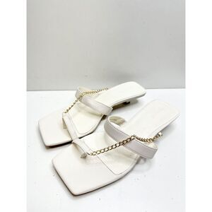 Elegant White Chain Strap Sandals used